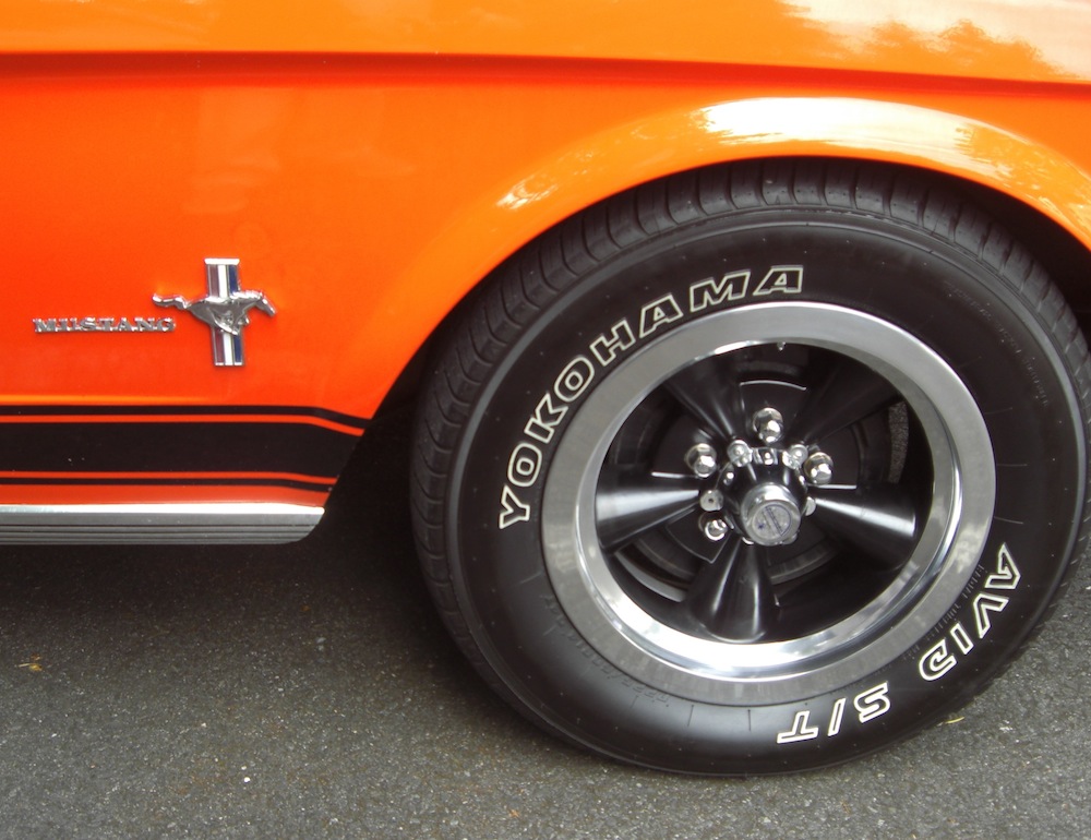 Close-up of the custom wheels