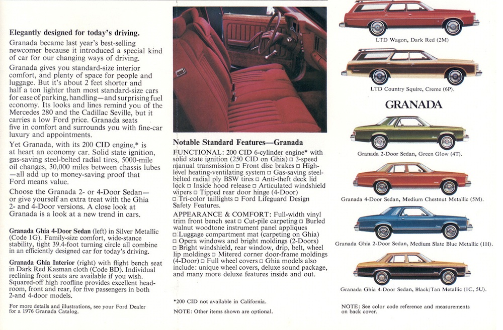 1976 Ford Granada specifications
