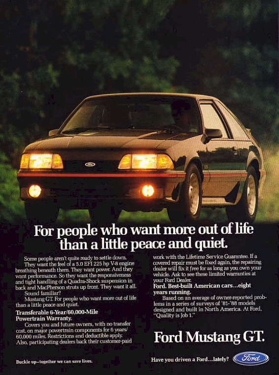 1989 Mustang GT Ad