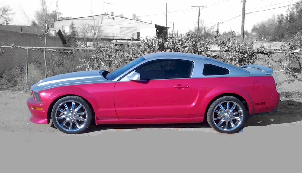 Silver and Pink 2005 Mustang