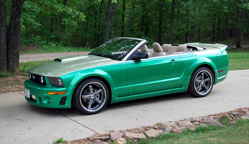 Two Tone Green 2005 Mustang Convertible