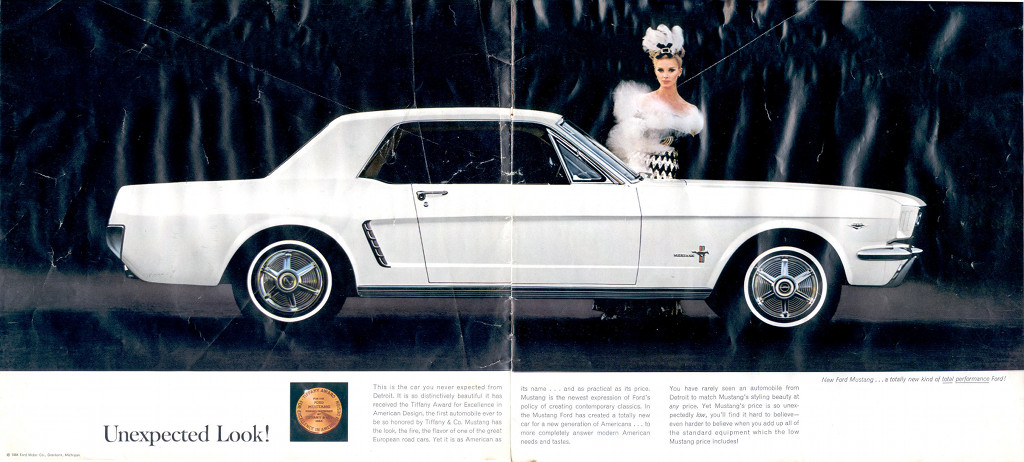 Wimbledon White Mustang in the 1964 Ford Mustang Promotional booklet