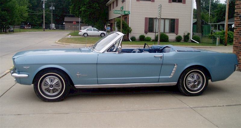 Silver Blue 65 Mustang Convertible