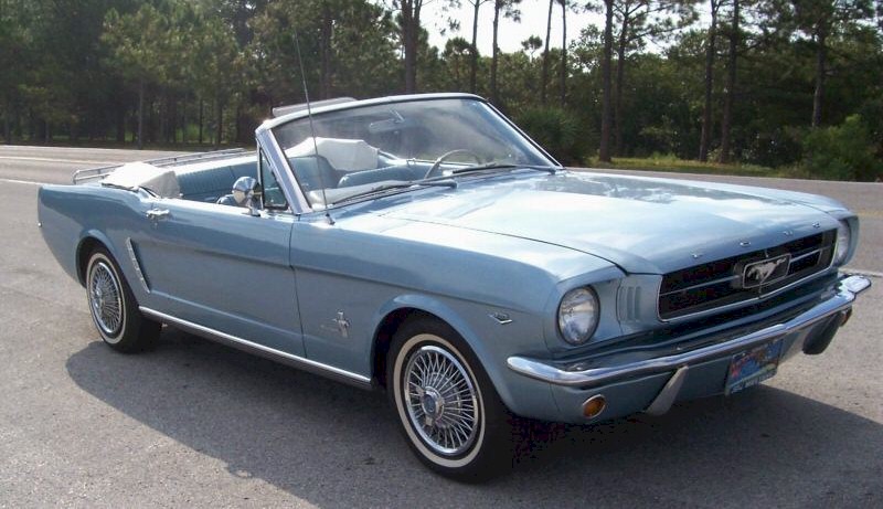 Blue 65 Mustang Convertible