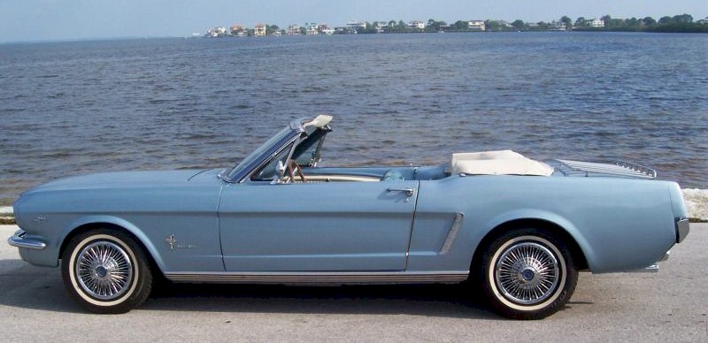 Blue 65 Mustang Convertible