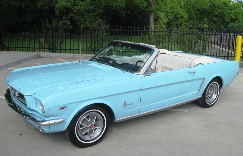 Tropical Turquoise 65 Mustang Convertible