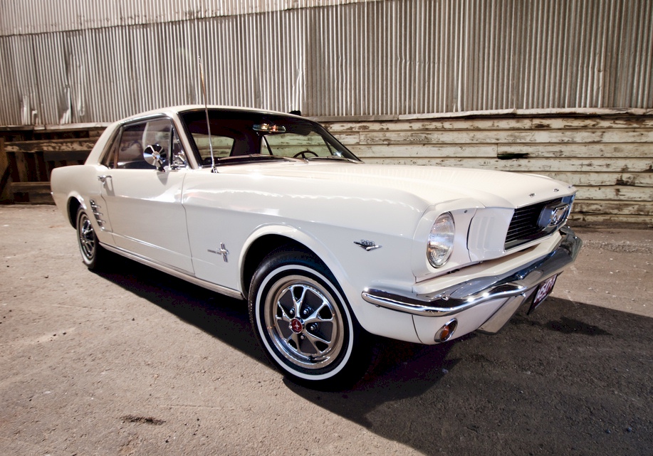 Wimbledon White 1966 Mustang