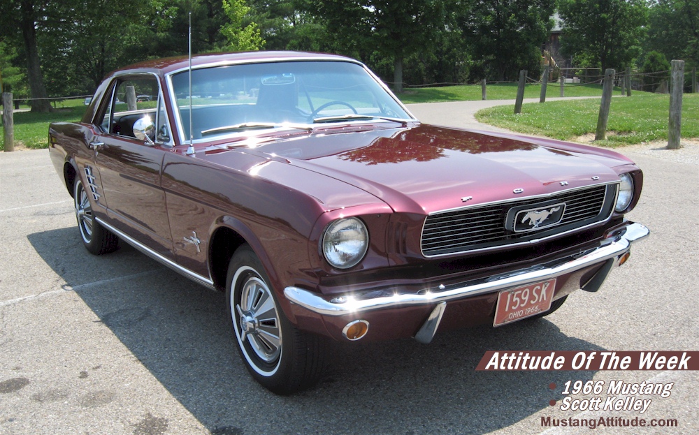 Vintage Burgundy 1966 Mustang Hardtop