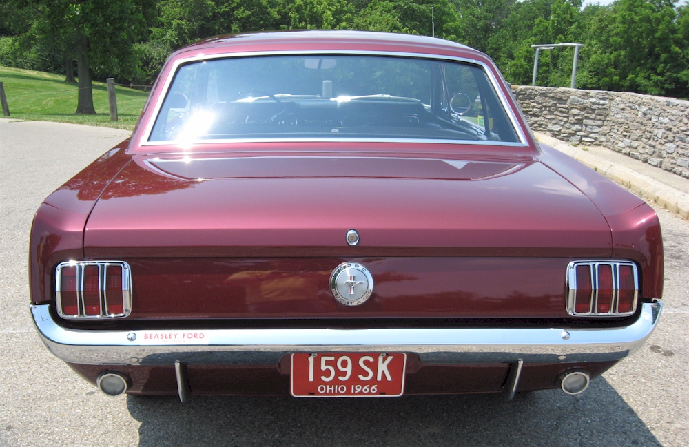Vintage Burgundy 66 Mustang Hardtop