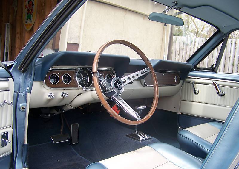 Blue and White Interior 1966 Mustang Hardtop
