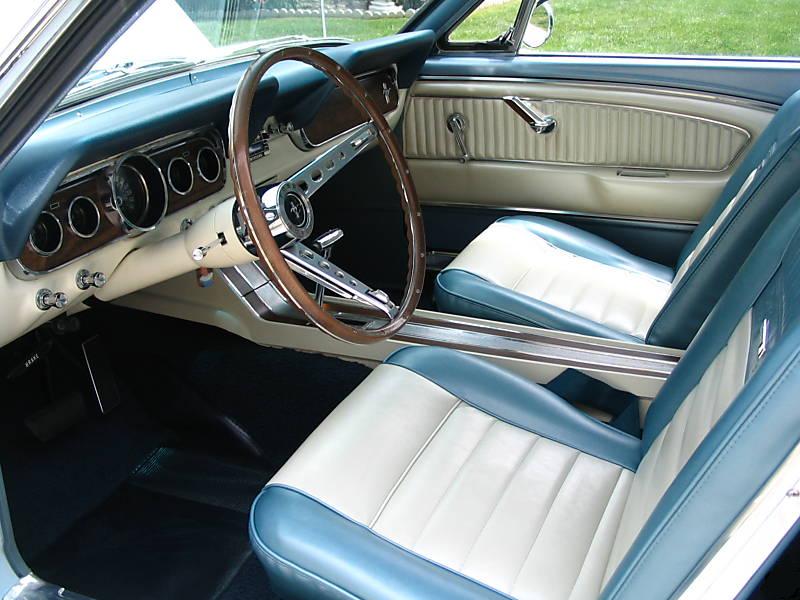 Blue and White Pony Interior  1966 Mustang Hardtop