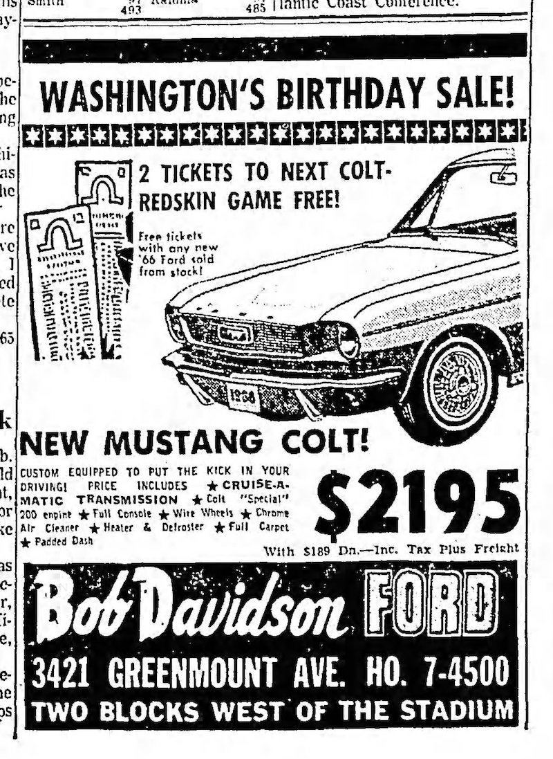 1966 Mustang Colt Advertisement