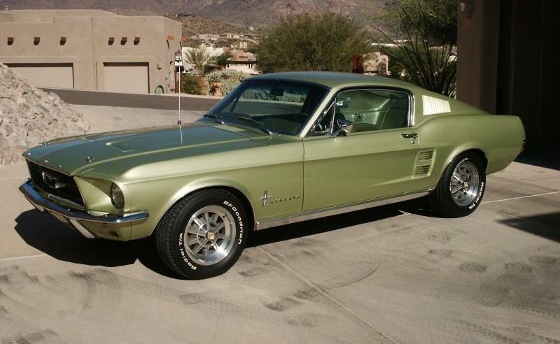 Lime Gold 1967 Mustang Fastback