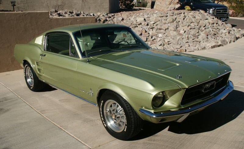 Lime Gold 1967 Mustang Fastback