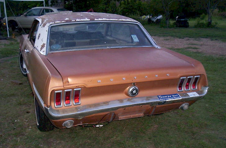 Brown 1967 Branded Mustang
