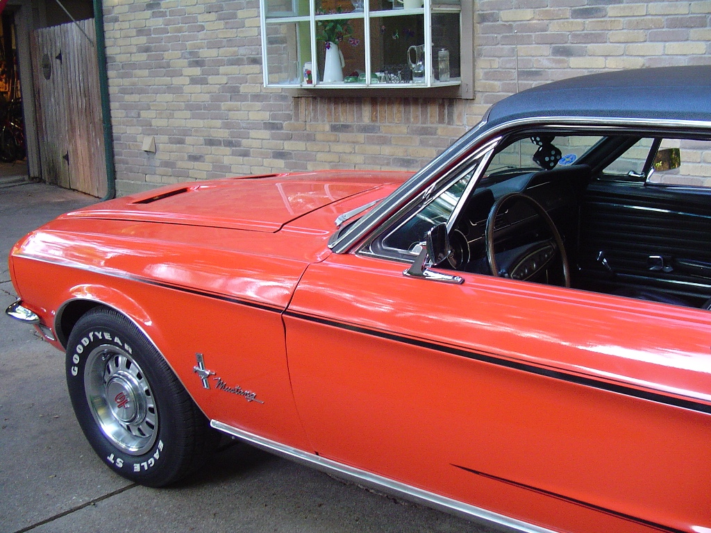 Red Orange 1968 Rainbow of Colors Promotional Mustang Hardtop