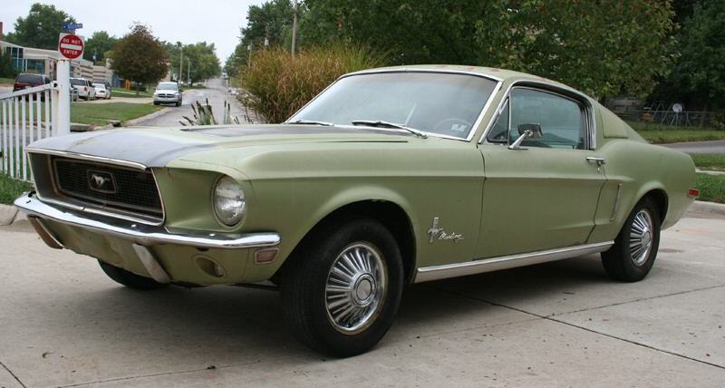 Lime Gold 1968 Mustang