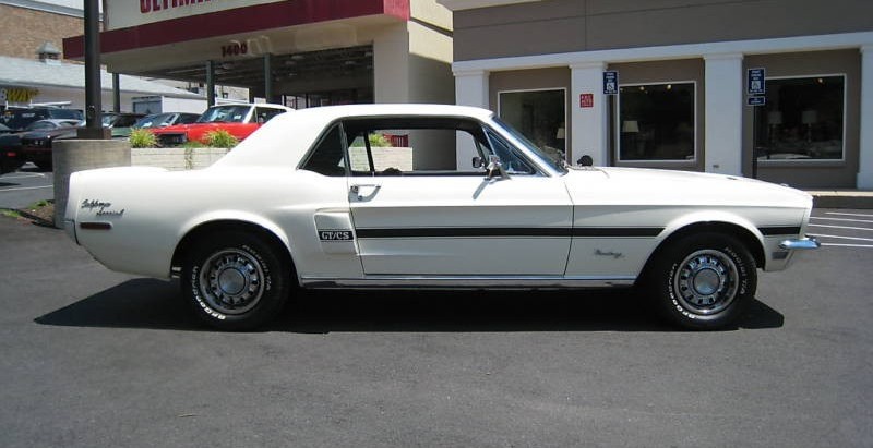 Wimbledon White 68 Mustang GT/CS Hardtop