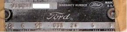 Door tag Acapulco Blue 1969 Mustang GT Fastback