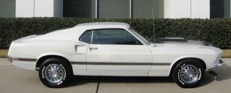 Wimbledon White 1969 Mustang Mach 1 Fastback