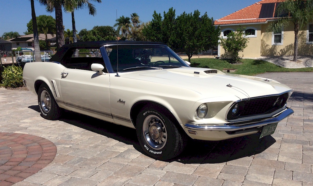 Wimbledon White 1969 Mustang Convertible