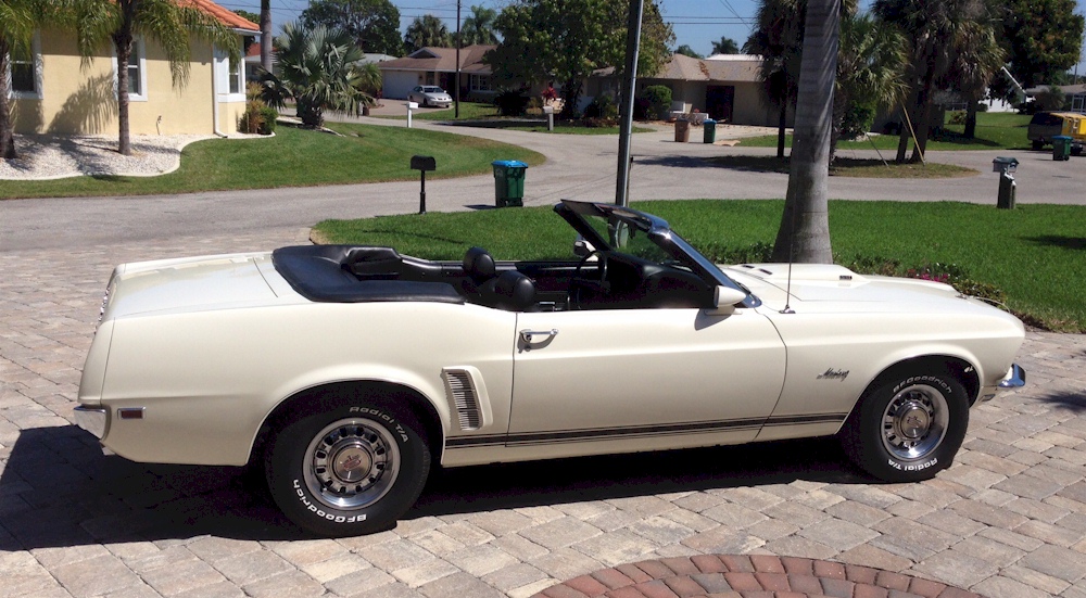 Wimbledon White 1969 Mustang Convertible