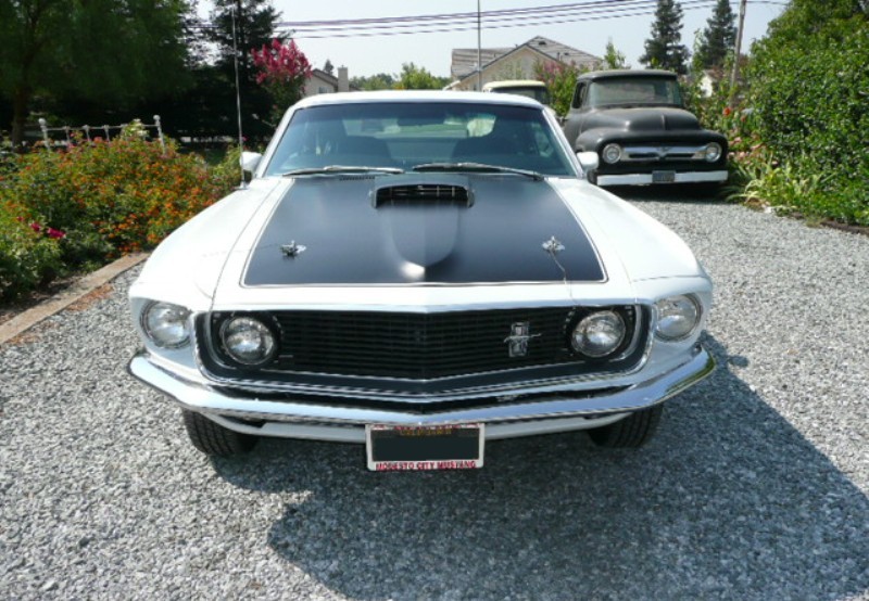 Pastel Gray 69 Mustang Mach1 Fastback