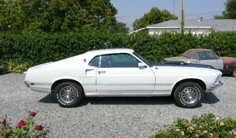Pastel Gray 1969 Mustang Mach1 Fastback