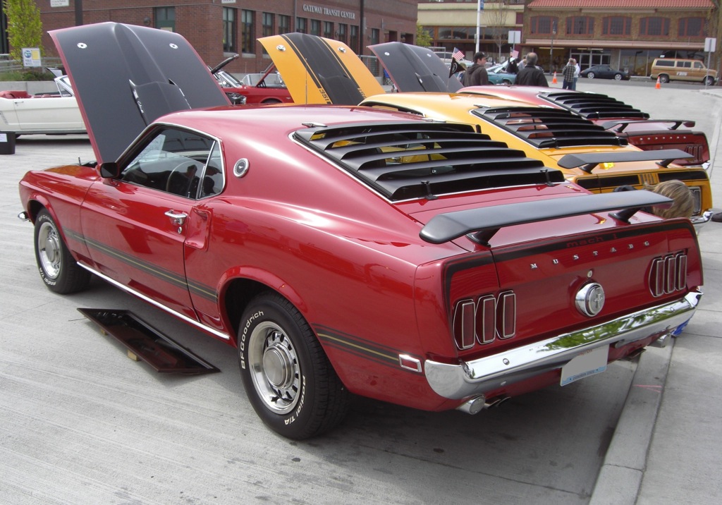 Candy Apple Red 69 Mustang Mach 1 Fastback