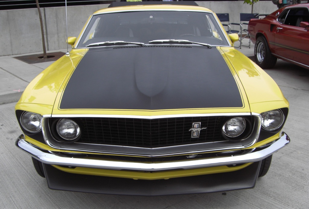 Bright Yellow 69 Mustang Boss 302 Fastback