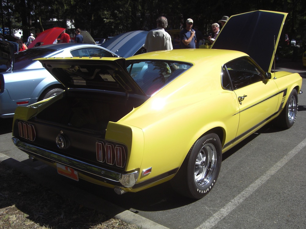 Bright Yellow 69 Mustang Boss 302 Fastback