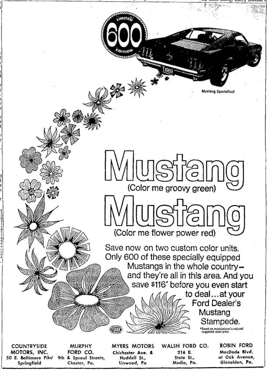 Newspaper Advertisement for the 1969 Limited Edition 600 Mustang