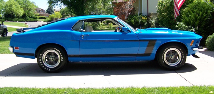 Blue 70 Grabber Mustang