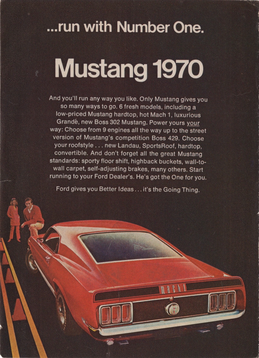 Ford Ad for the 1970 Mach 1 Mustang