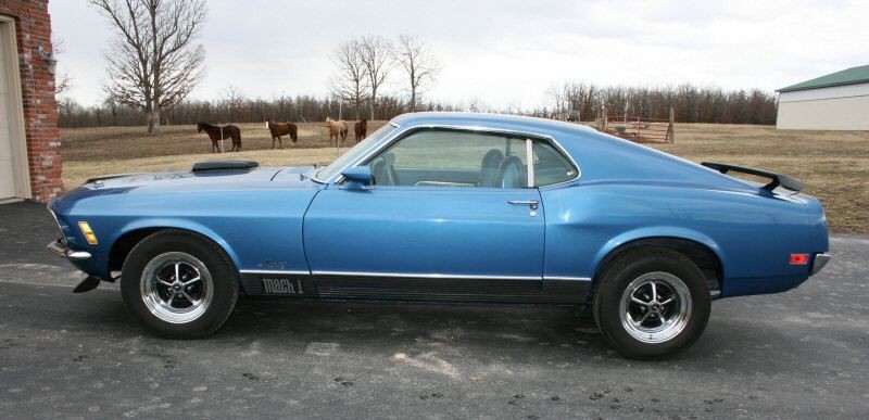 Medium Bright Blue 1970 Mustang Mach1 Fastback
