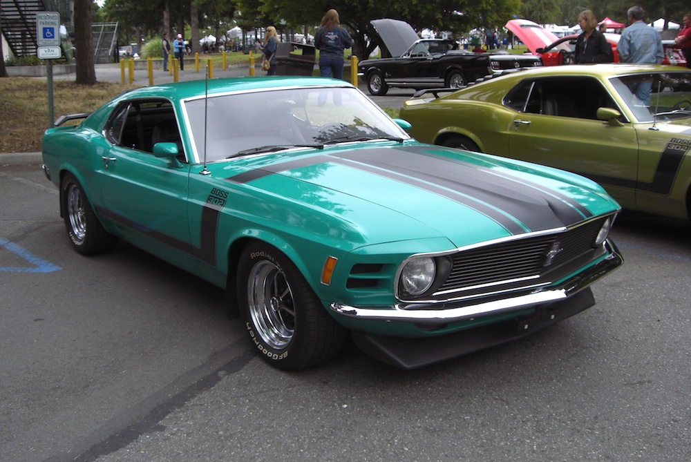 Grabber Green 70 Mustang Boss 302 Fastback