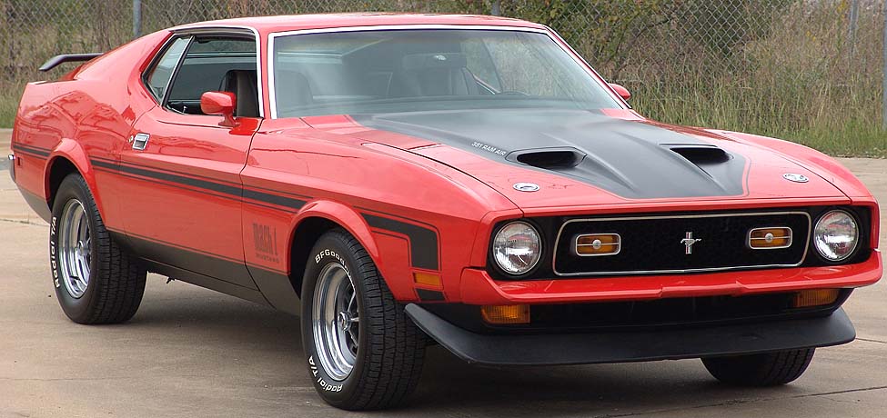 Bright Red 1971 Mustang Mach 1 Fastback