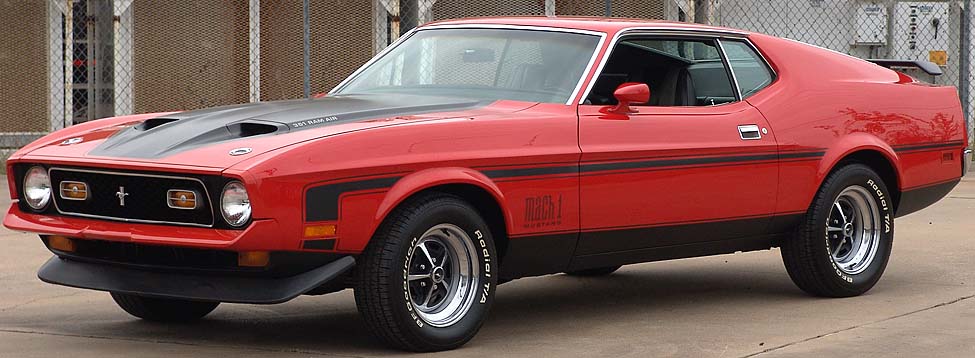Bright Red 1971 Mustang Mach 1 Fastback
