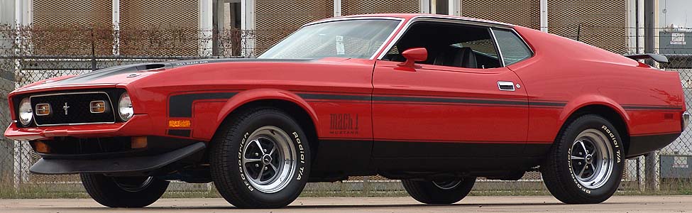 Bright Red 1971 Mustang Mach 1 Fastback