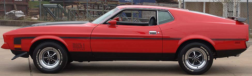 Bright Red 1971 Mustang Mach 1 Fastback