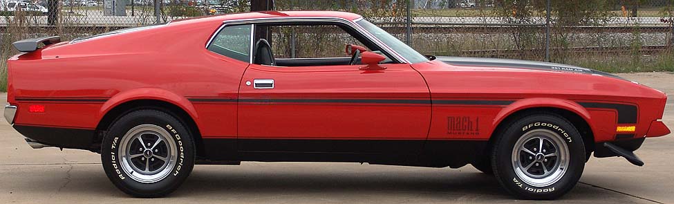 Bright Red 1971 Mustang Mach 1 Fastback