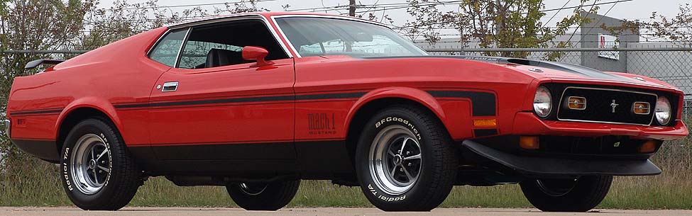 Bright Red 1971 Mustang Mach 1 Fastback