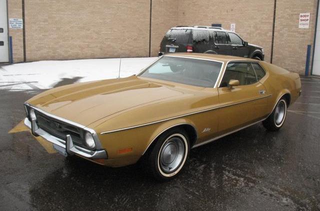 Bright Yellow Gold 72 Mustang Fastback
