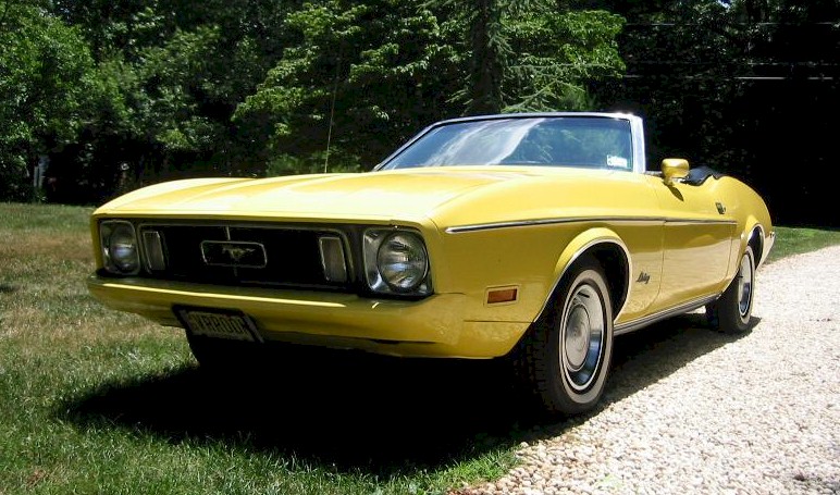 Yellow 1973 Mustang Convertible