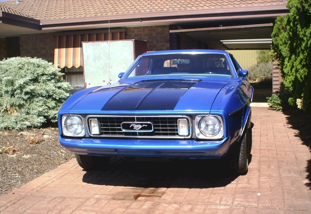 Blue 1973 Mustang