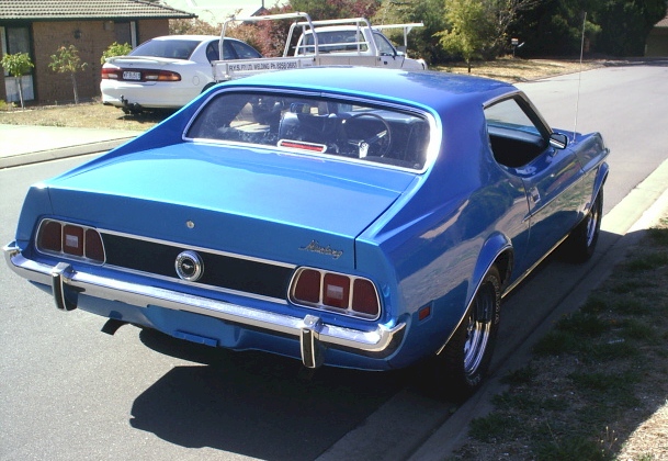 Blue 1973 Mustang