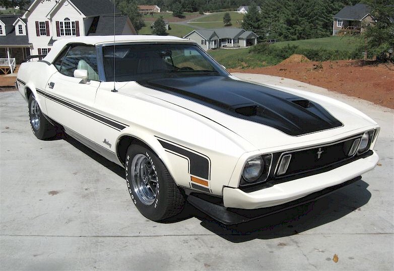 White 1973 Mustang Convertible