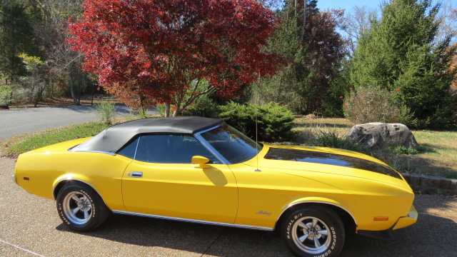 Yellow 1973 Mustang Convertible