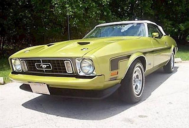 Bright Green Glow 1973 Mustang Convertible