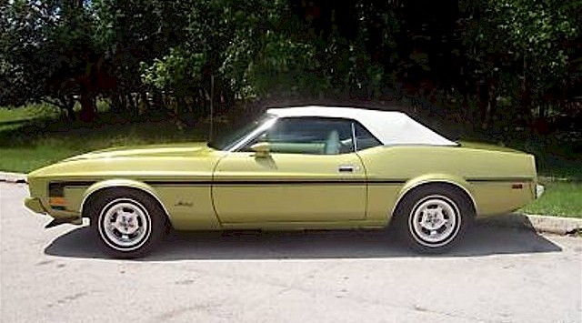 Bright Green Glow 1973 Mustang Convertible